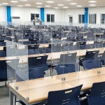 4인용 격자형 관공서 회의실 오피스 고투명 가림막 파티션 - 예스24