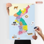 [자석나라] 자석이 붙는 한국지도 (40x60) /한국사/사회교구/우리나라 | (주)자석나라 - 예스24