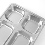 딜리쿡 수저칸 4구 스텐 식판 대형 반찬 캠핑 그릇 | 304스테인리스식판 | 비투비월드 - 예스24