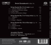 Jerusalem Quartet 쇼스타코비치: 현악 사중주 2번, 7번, 10번 (Shostakovich: String Quartets Op.68, Op.108, Op.118) - 예스24