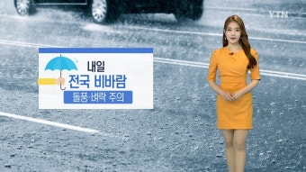 [YTN기상센터][날씨] 전국 곳곳 벼락·돌풍 동반 비바람...더위 '주춤' [날씨] 전국 곳곳 벼락·돌풍 동반 비바람...더위 '주춤'