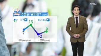 [기상센터][날씨] 내일 오후부터 전국 비...모레 수능일 영하권 추위 | YTN [날씨] 내일 오후부터 전국 비...모레 수능일 영하권 추위