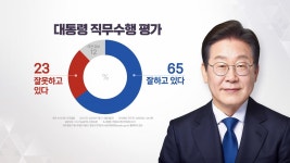 [정치]이 대통령 지지율 65%...민주 46%·국민의힘 22% [한국갤럽] | YTN 이 대통령 지지율 65%...민주 46%·국민의힘 22% [한국갤럽]