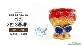 행복한꽃그릇 싱싱 2번 3종세트 다육이 화분 : 다육화분 - 엑스플랜트