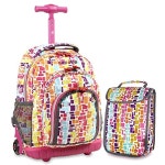  아마존 - J World New York Lollipop Kids Rolling Backpack with Lunch Bag, Squares Neon, One Size 비드바이 - 해외 전문... 