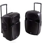 Costway Dual 12 Inch 2-way 2000Watts Powered Speakers with Bluetooth, Mic, Speaker Stands, Control & Cables :: 유니박스