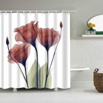  Shower Curtain Sets Bath Flower 1-C0401 1 Mantto Waterproof Mildew Resistant Polyester Fabric Shower Curtain Bright Digital X... 
