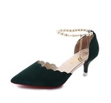 Oche 멋쟁이 벨트 부착 scholar푸 컷 펌프스 heel 5cm 레이디스 (23.5cm,블랙) :: 유니박스