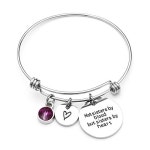 Best Friends Bracelet-Not Sisters By Blood But Sisters By Heart Adjustable Birthstone Bangle :: 유니박스