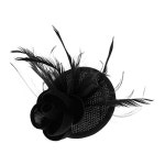 GEMVIE 레이디스 헤드 드레스 화날개 장식 헤어 악세사리 머리장식 미니 (햇)하트 캐주얼 포멀 웨딩 금속 클립 부착 구미풍 결혼식 파티 블랙... 