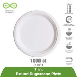  Plates & Cutlery Disposables Plates & Cutlery Eco-Products EP-P011 Renewable and Compostable Round Sugarcane Plate 7-Inch... 