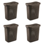 Laundry Hampers Laundry Storage & Organization Sterilite 12238004 Rectangular Lift Top Laundry Hamper with Lid and Base White 4... 