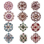  Jewelry Novelty & More Jewelry Brooches & Pins Mutian Fashion Lot 24pc Clear Rhinestone Crystal Flower Brooches Pins kopa.or.kr