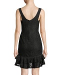 Jonathan Simkhai Lace Ruffle-Hem Bustier Dress