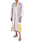 Forte Forte Bougainvillea Open-Front Twill Long Kimono