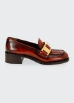 Prada 40mm Leather Chain Loafers - Bergdorf Goodman Prada 40mm Leather Chain Loafers