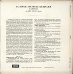 Fritz Kreisler Homage to Fritz Keisler UK vinyl LP album (LP record) (887017)