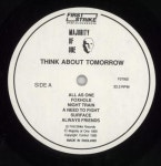Majority Of One Think About Tomorrow UK vinyl LP album (LP record) (863003)