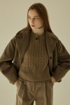 [21WINTER] Volume Sleeve Half Coat - Taupe_NONLOCAL [21WINTER] Volume Sleeve Half Coat - Taupe