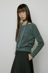 Wool One shoulder+muffler Knit (charcoal)_Lucir zu - 코오롱몰 Wool One shoulder+muffler Knit (charcoal)