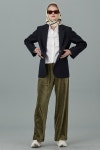 KHAKI _1AAB147_EDITORIAL 2.0                         [21FW] MODERN VELVET LOUNGE PANTS _ KHAKI _1AAB147