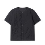 [하이드아웃]퀼팅 반팔 패딩 재킷 (Black) [W CONCEPT]