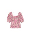 [GANNI] Pleated Georgette Puff Sleeve Smock Top F7534 Sugar Plum 393_GANNI [GANNI] Pleated Georgette Puff Sleeve Smock Top F7534... 