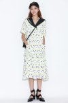  Lettering Dot Sailor Long Dress