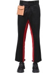 Palm Angels - Canvas pants w/ faux leather pouch - Black | Luisaviaroma