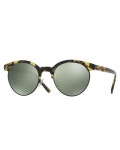 Oliver Peoples Ezelle Polarized Semi-Rimless Sunglasses, Brown