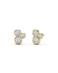 Forevermark Tribute 18k Gold 3-Diamond Bezel Stud Earrings
