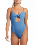 Vitamin A Alma Ribbed Tie-Front One-Piece Swimsuit