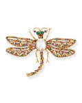 Kenneth Jay Lane Multicolor Fiesta Dragonfly Pin