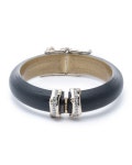 Alexis Bittar Orbiting Bamboo Crystal Encrusted Hinge Bracelet, Black