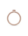 Memoire 18k Rose Gold Heart Diamond Stack Ring, Size 6.5