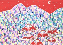 Red Car paintings | Saatchi Art