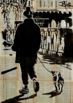 walking the pooch Drawing by LOUI JOVER | Saatchi Art walking the pooch Drawing