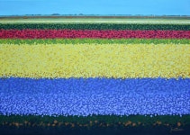 FIELD OF TULIPS I Painting by Edmundo Sanz Gadea | Saatchi Art