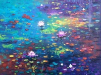 Magic lily pond Painting by Inna Montano | Saatchi Art