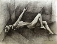Art Deco Nude - 11-08-22 (sold) Drawing by Corné Akkers | Saatchi Art Art Deco Nude - 11-08-22 (sold) Drawing
