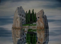 die Toteninsel Arnold Böcklin-----versie Uko Post Painting by Uko Post | Saatchi Art South Korea die Toteninsel Arnold...