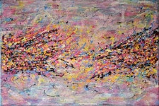 Field in Pink - Abstract Modern Landscape Painting by Misty Lady | Saatchi Art Field in Pink - Abstract Modern Landscape Painting