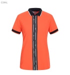 [팜스프링스] 여성 앞중심 배색 포인트 카라 반팔티셔츠_STZL222259