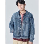 서울스토어 에잇세컨즈 - [에잇세컨즈] 블루 데미지 배색 레귤러핏 데님 트러커 재킷 (269939FP1P)