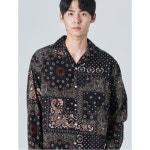 서울스토어 에잇세컨즈 - [에잇세컨즈] 블랙 페이즐리 배색 셔츠 (269964FY15)