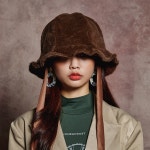 서울스토어 블루파이 - [BLUE PIE] FUR BUCKET HAT - BROWN