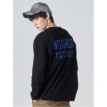 서울스토어 에잇세컨즈 - [에잇세컨즈] 블랙 백 레터링 기모 라운드넥 티셔츠 (269941EY25)