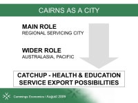 “Understanding the challenges” The Cairns Economy Recent Movements & Short / Medium Term Prospects Ref: J2250 | August 2009... 