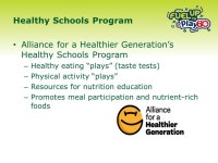 Let’s Fight for Healthier Kids Join the Movement: Fuel Up to Play 60 Permission is granted to health and nutrition... 
