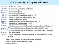 SPRING 2014 EESC G9910 Atmospheric Science Seminar Fri 9:15-10:45 Comer 1 st Floor Seminar Room Jan 24, 2014: Organizational... 